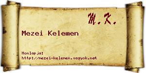 Mezei Kelemen névjegykártya